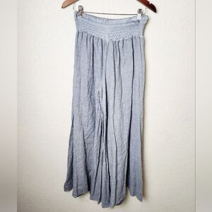 Puro Lino Linen Wide Leg Palazzo Pants Made In Italy Gray Size S/M New